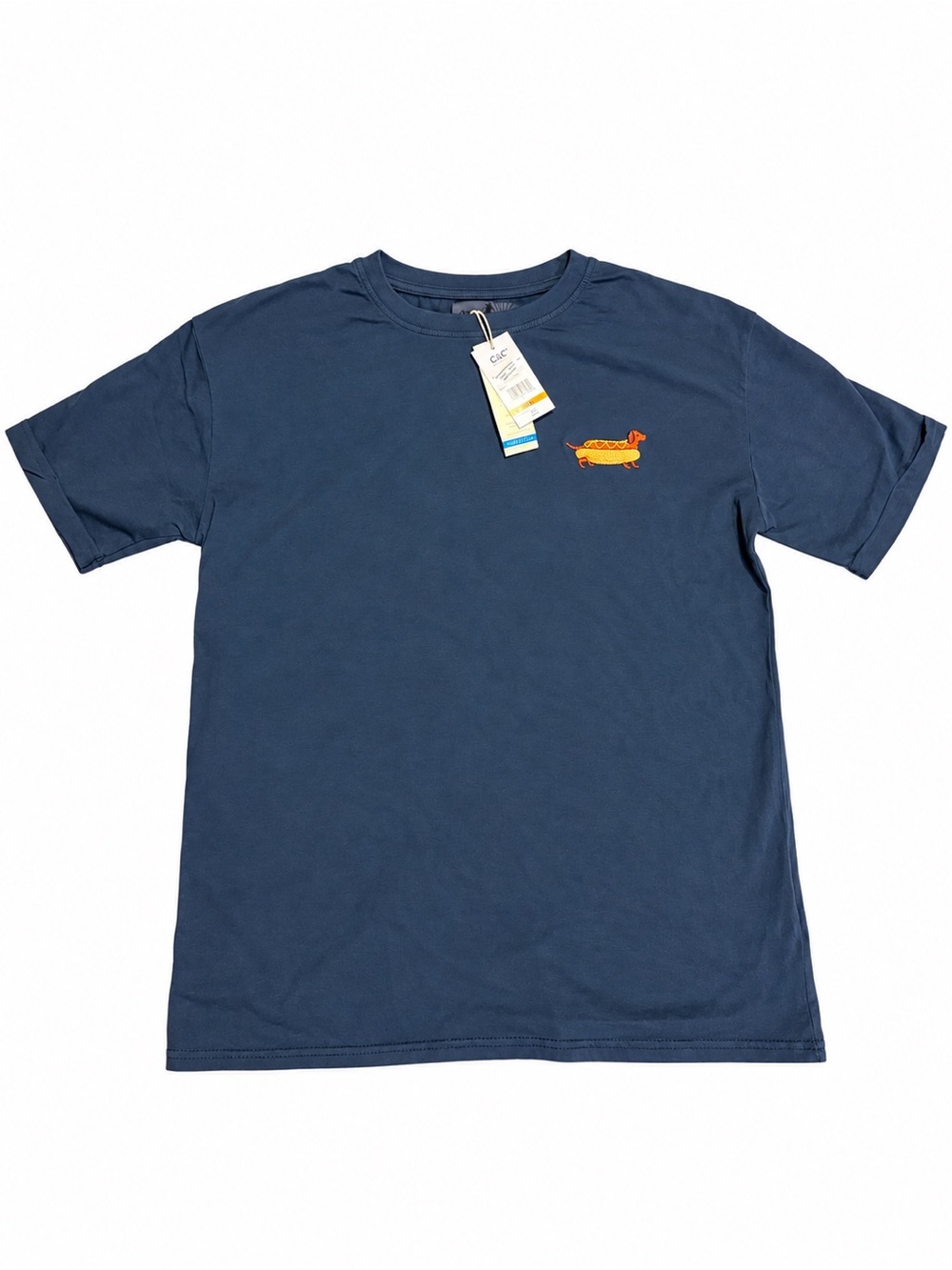 C&C California Navy Tee with Orange Dachshund Patch